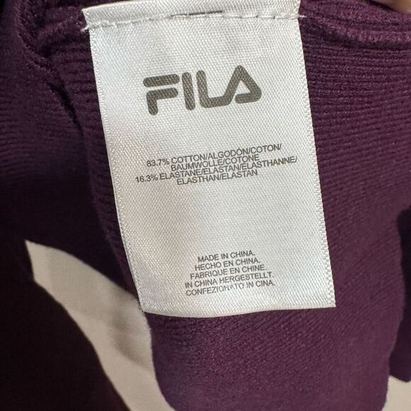 FILA Palmira Crop Sweater Burgundy Size Large - Picture 5 of 5
